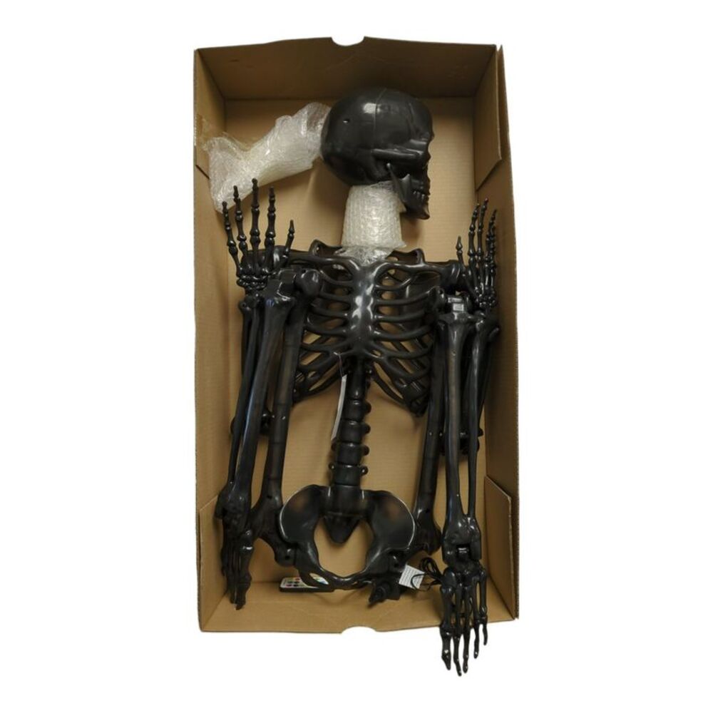 Member's Mark 5' Pre-Lit Color Changing Poseable Skeleton, Black